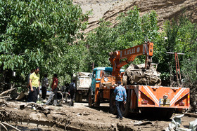 سیل روستای سیجان (آدران) جاده چالوس